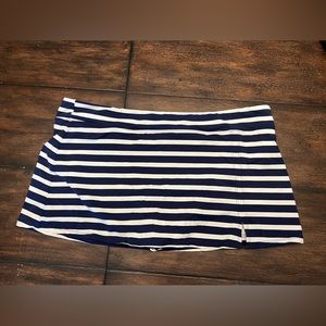 COPY - Garnet Hill skirted swim bottoms navy white stripes 16